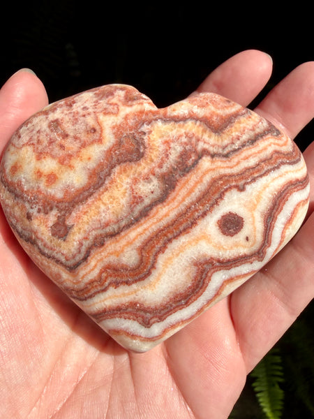 Large Red Calcite Carved Heart