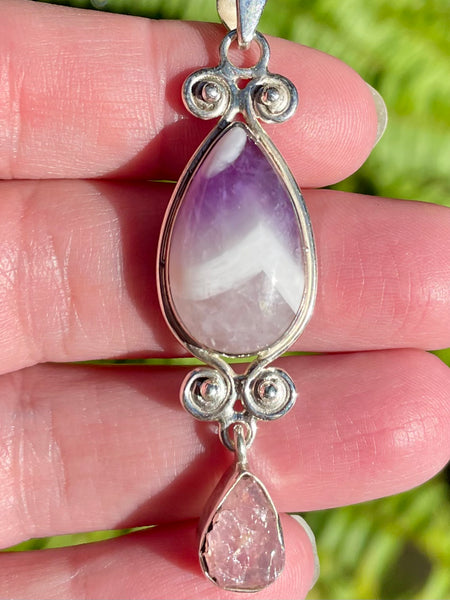 Chevron Amethyst and Morganite Pendant - Morganna’s Treasures 