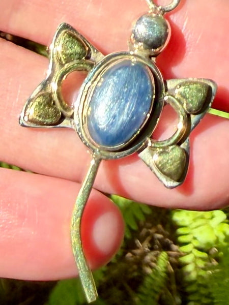 Blue Kyanite Dragonfly Pendant