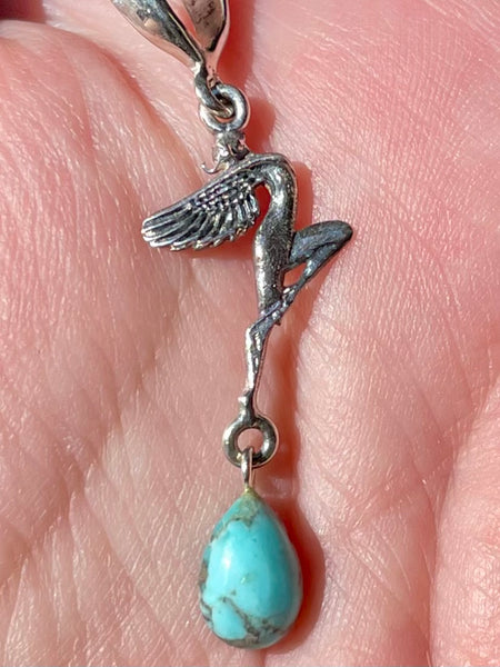 Blue Spider web Turquoise Fairy Turquoise Pendant - Morganna’s Treasures