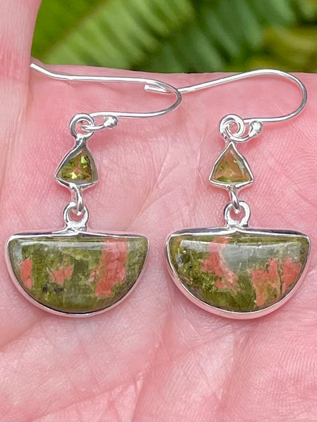 Unakite and Peridot Earrings - Morganna’s Treasures 