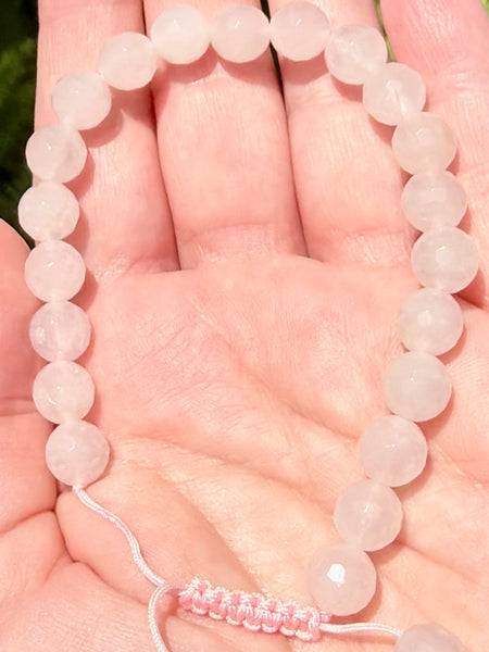 Adjustable Faceted Rose Quartz Bracelet - Morganna’s Treasures