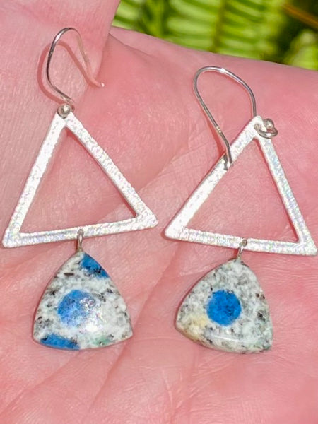 K2 Azurite Triangle Earrings - Morganna’s Treasures