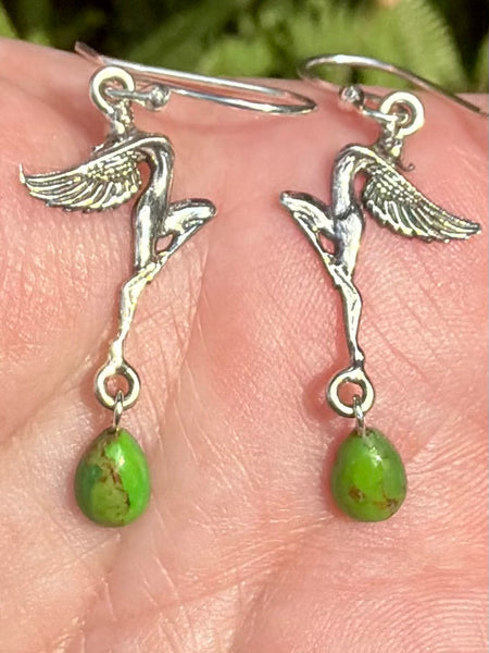 Green Mohave Turquoise Fairy Earrings - Morganna’s Treasures