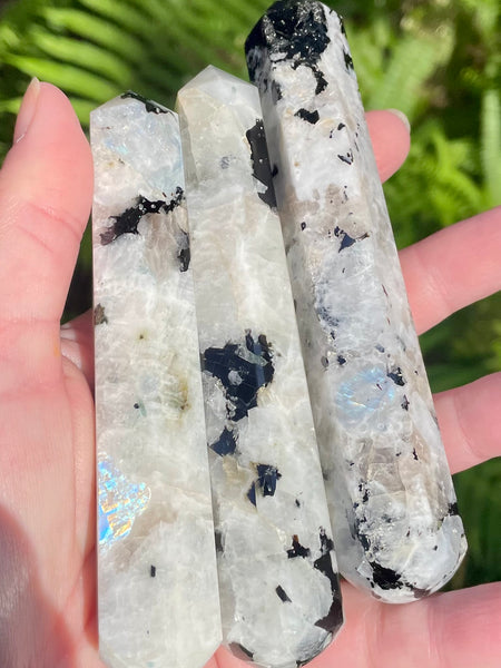 Rainbow Moonstone Crystal Massage Wand - Morganna’s Treasures