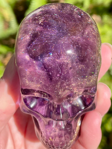 “Dream” Large Super Seven, Citrine, Amethyst, Moonstone, Sugilite, Opalite, Clear Quartz & Copper Orgonite Skull - Morganna’s Treasures