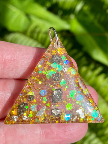 Pyrite Resin Pendant - Morganna’s Treasures 