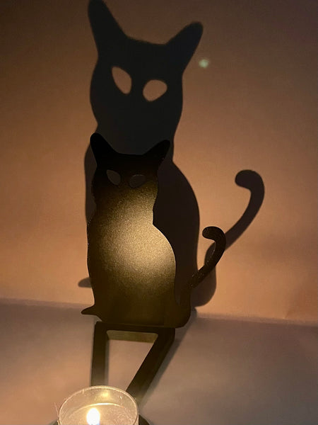 Cat Shadow Stand Tea Light Holder - Morganna’s Treasures