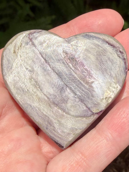 Purple Mica Heart Palm Stone - Morganna’s Treasures