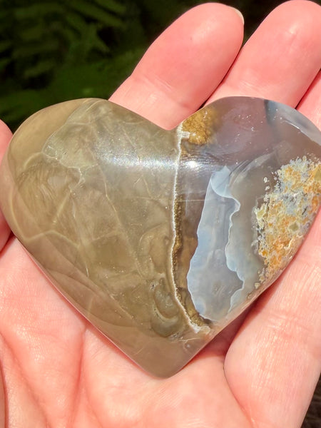 Fluorescent Volcano Agate Heart - Morganna’s Treasures