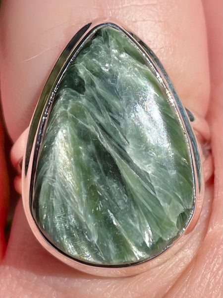 Green Seraphinite Ring Size 7 - Morganna’s Treasures 