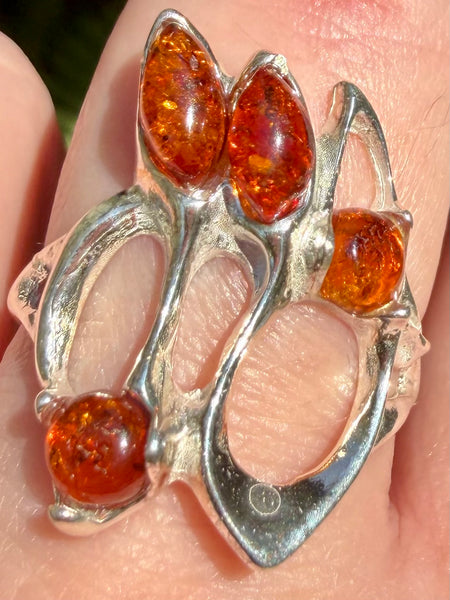 Abstract Baltic Amber Ring Size 9 - Morganna’s Treasures