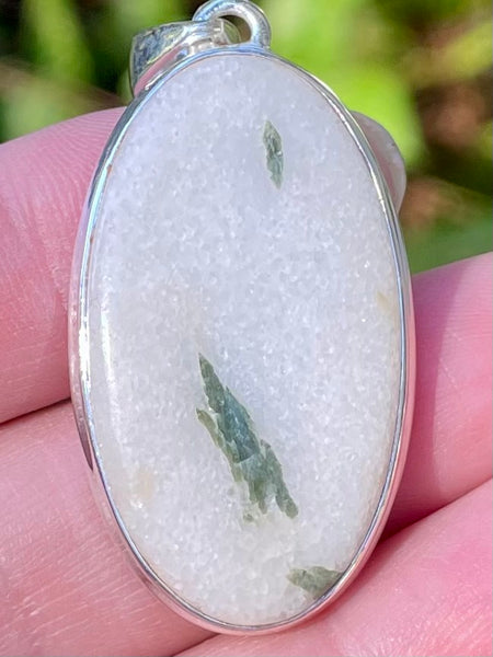 Green Tourmaline in Quartz Pendant - Morganna’s Treasures