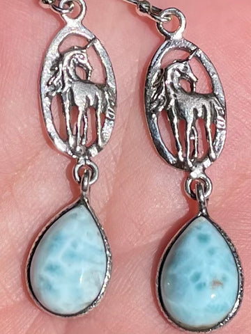 Larimar Unicorn Earrings - Morganna’s Treasures 