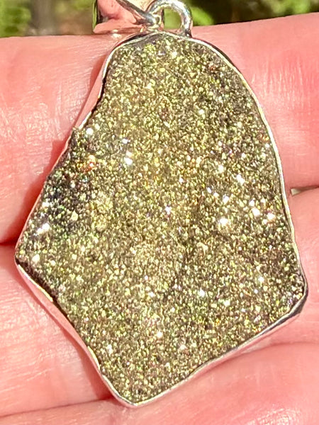 Rainbow Pyrite Druzy Pendant