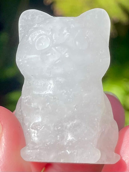 Clear Quartz Carved Cat - Morganna’s Treasures 