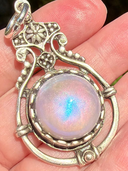"Enchantment" Citrine, Smoky Quartz, Moonstone, Rainbow Hematite, Selenite, Clear Quartz and Aluminum Orgonite Pendant - Morganna’s Treasures