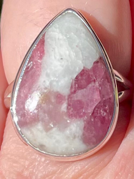 Pink Tourmaline in Quartz Ring Size 9 - Morganna’s Treasures