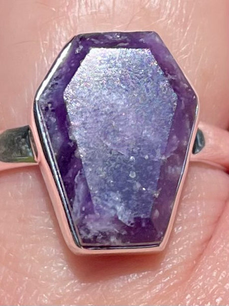 Lepidolite Coffin Ring Size 8 - Morganna’s Treasures