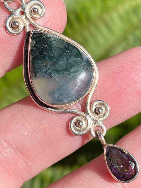 Moss Agate and Mystic Topaz Pendant - Morganna’s Treasures 