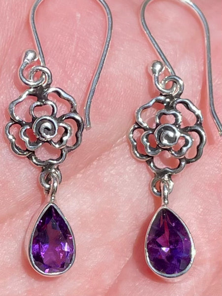 Purple Amethyst Rose Earrings - Morganna’s Treasures 