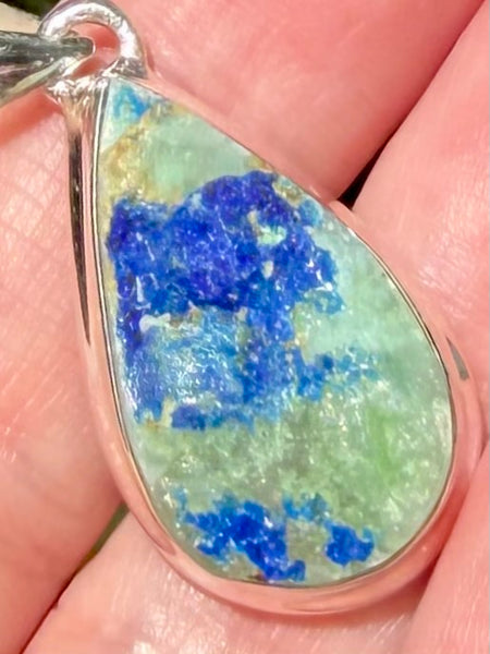 Rare Dioptase in Azurite Pendant