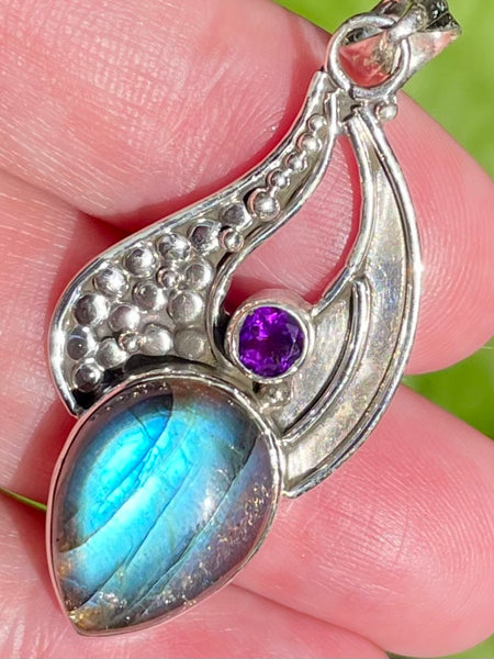 Labradorite and Amethyst Pendant - Morganna’s Treasures 