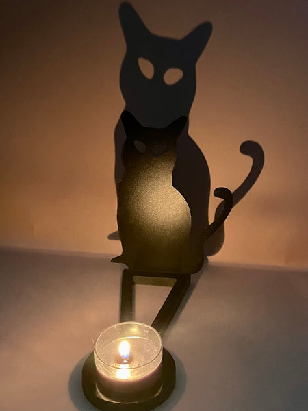 Cat Shadow Stand Tea Light Holder - Morganna’s Treasures