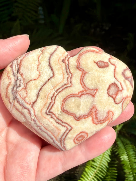 Large Red Calcite Carved Heart