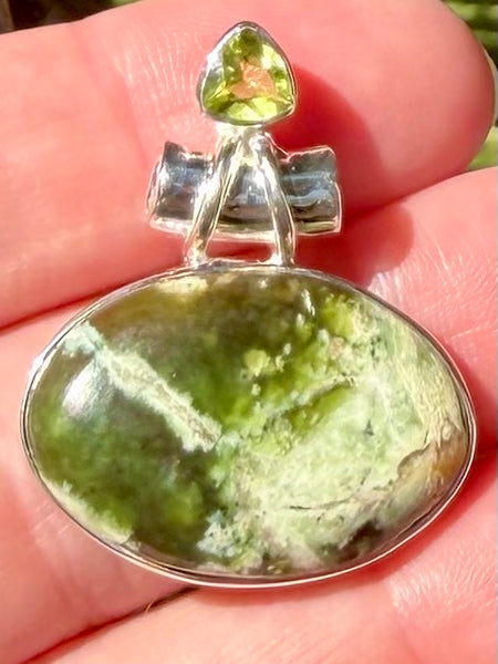 Chrome Chalcedony and Peridot Pendant