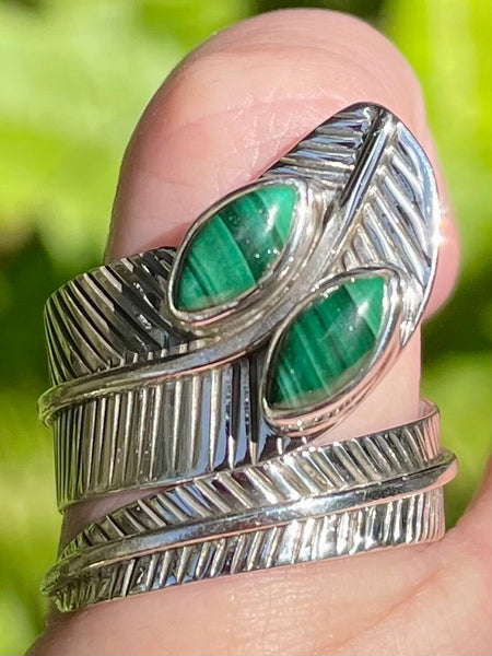 Malachite Feather Ring Size 9 - Morganna’s Treasures 