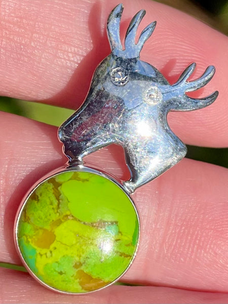 Green Mohave Turquoise Crab Pendant