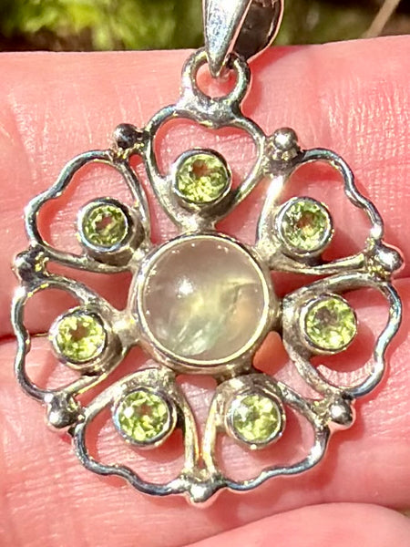 Prehnite and Peridot Pendant