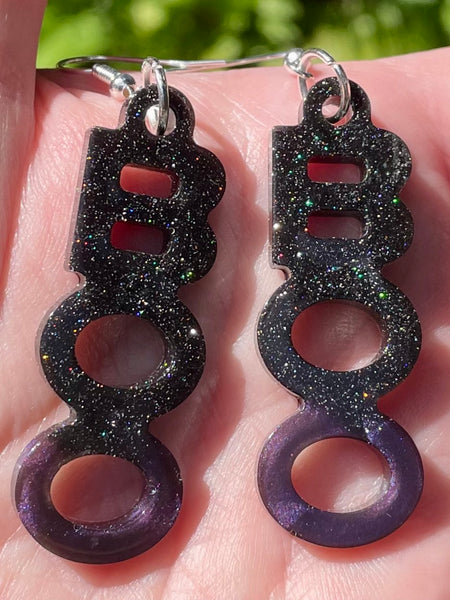 BOO Sparkle Resin Earrings - Morganna’s Treasures