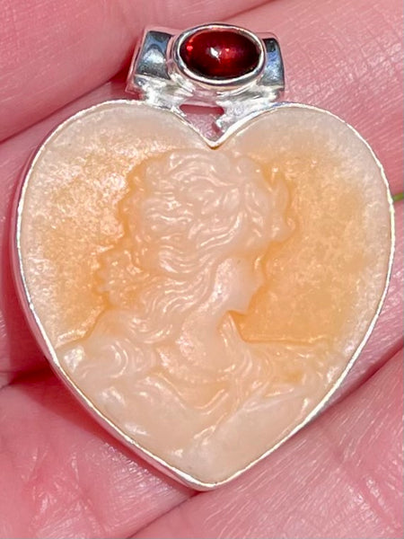 Cameo and Garnet Pendant