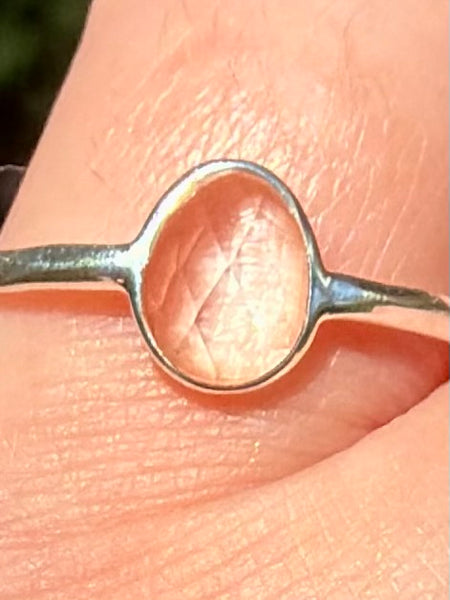 Faceted Clear Quartz Ring Size 9