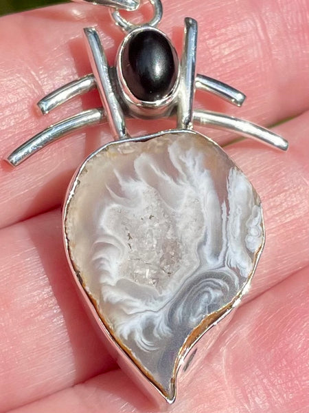Botswana Agate and Black Onyx Pendant - Morganna’s Treasures
