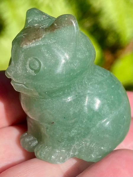 Green Aventurine Carved Cat - Morganna’s Treasures 