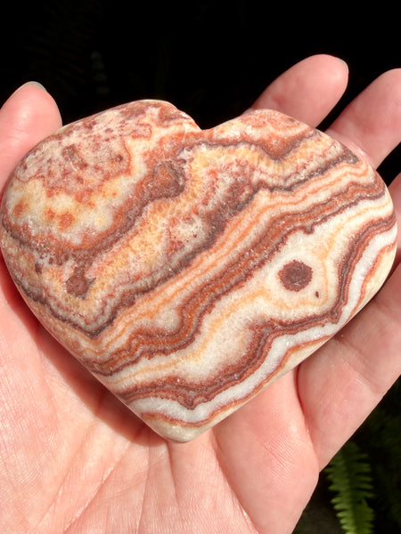 Large Red Calcite Carved Heart