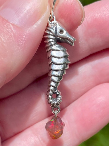 Chalama Black Opal Seahorse Pendant - Morganna’s Treasures 