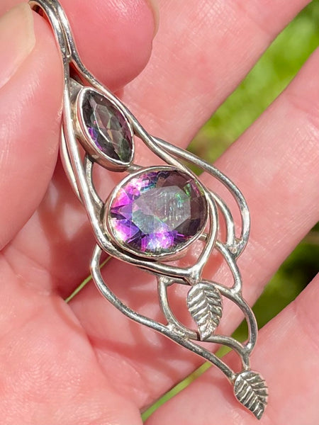 Mystic Topaz Leaf Pendant - Morganna’s Treasures 