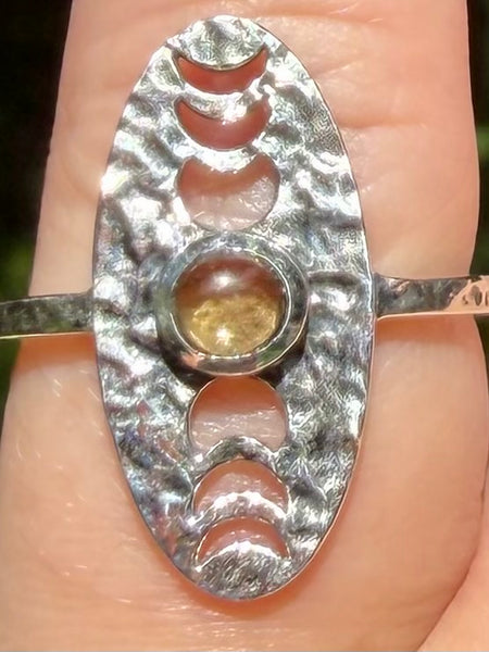 Beautiful Citrine Moon Phase Ring Size 6