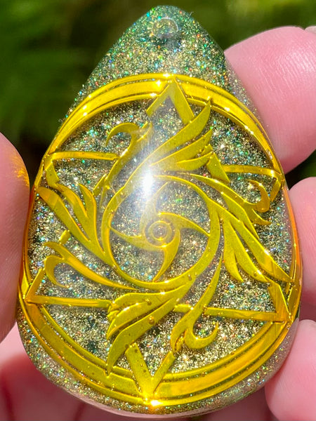 Star of David Aquamarine, Moonstone, Blue Apatite, Peruvian Chrysocolla, Aluminum & Quartz Orgonite Pendant - Morganna’s Treasures