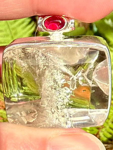 Rare Manifestation Quartz and Garnet Pendant