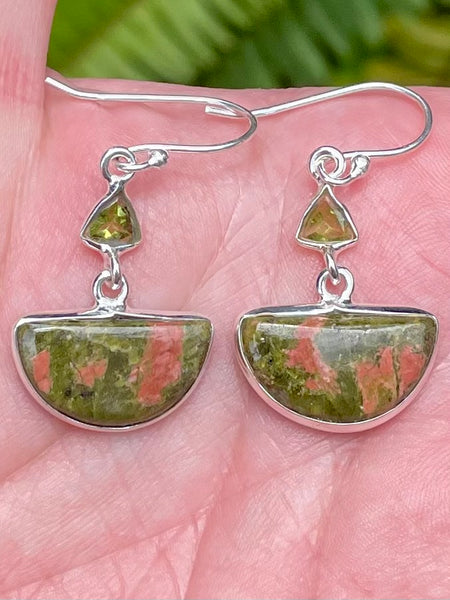 Unakite and Peridot Earrings - Morganna’s Treasures 