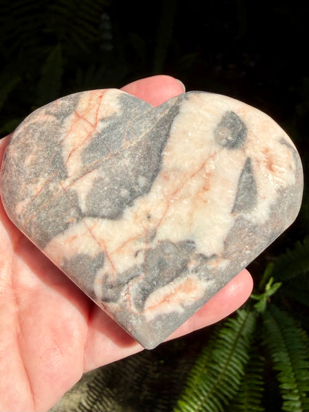 Large Zebra Jasper Carved Heart