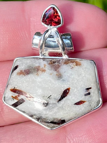 Astrophyllite and Garnet Pendant