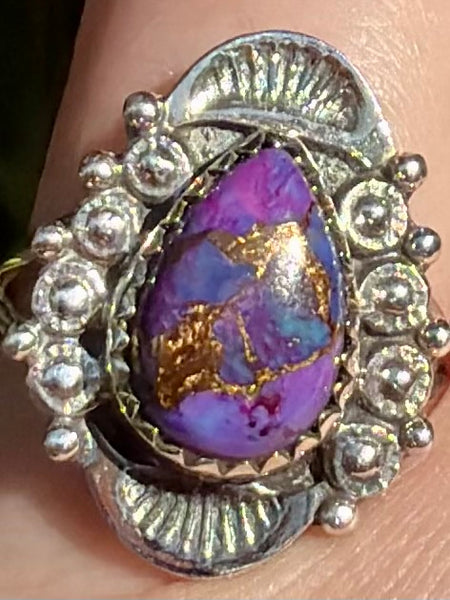 Purple Copper Turquoise Ring Size 7 - Morganna’s Treasures