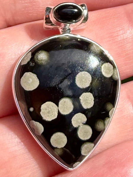 Galaxy Obsidian and Black Onyx Pendant - Morganna’s Treasures