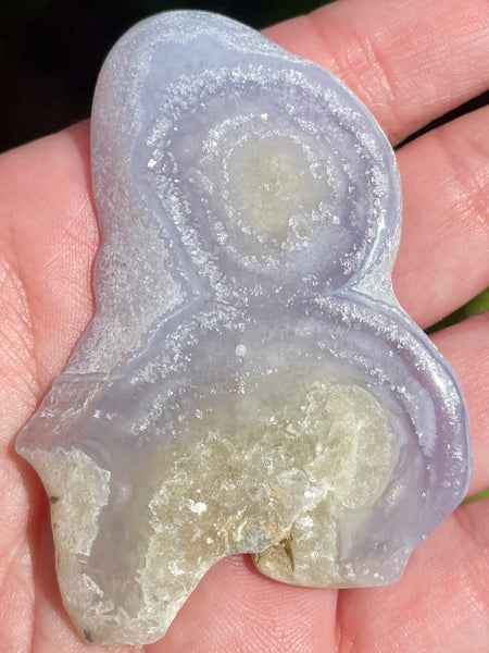 Blue Lace Agate Palm Stone from Africa - Morganna’s Treasures